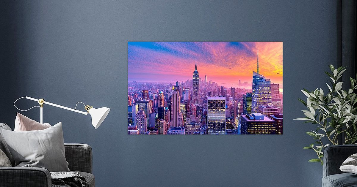 New York Purple Skyline By Sascha Kilmer On Canvas Poster Wallpaper New York Purple Skyline By Sascha Kilmer On Canvas Poster Wallpaper